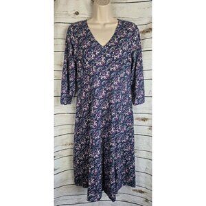 SOLD>>>>Sahalie Blue Purple Floral Midi Dress